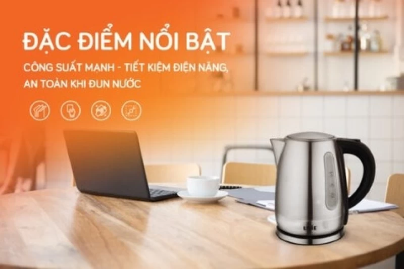 Ấm siêu tốc UNIE UE-300 dung tích 1L, chất liệu inox304 an toàn, vạch chia mức nước dễ quan sát - Hình ảnh 11 UNIE