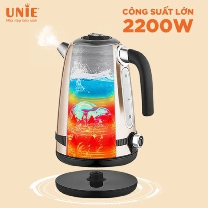 Ấm siêu tốc UNIE UEK1762C dung tích 1.7L, công suất 2200W, dễ dàng tuỳ chỉnh nhiệt độ nước - Hình ảnh 4 UNIE