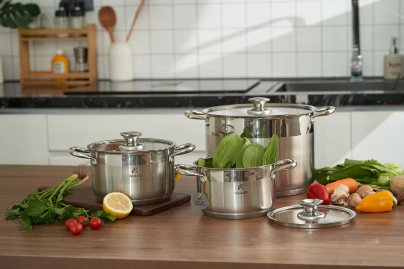 Bộ Nồi Inox 3 Món Kailer KL-6668 - Hình ảnh 2 KAILER