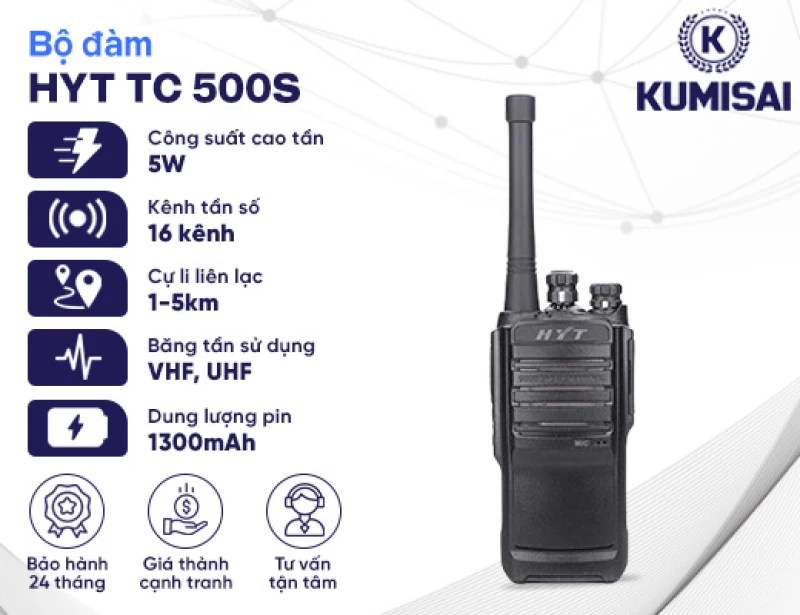 Máy bộ đàm cầm tay HYT TC 500S - Hình ảnh 1 KUMISAI
