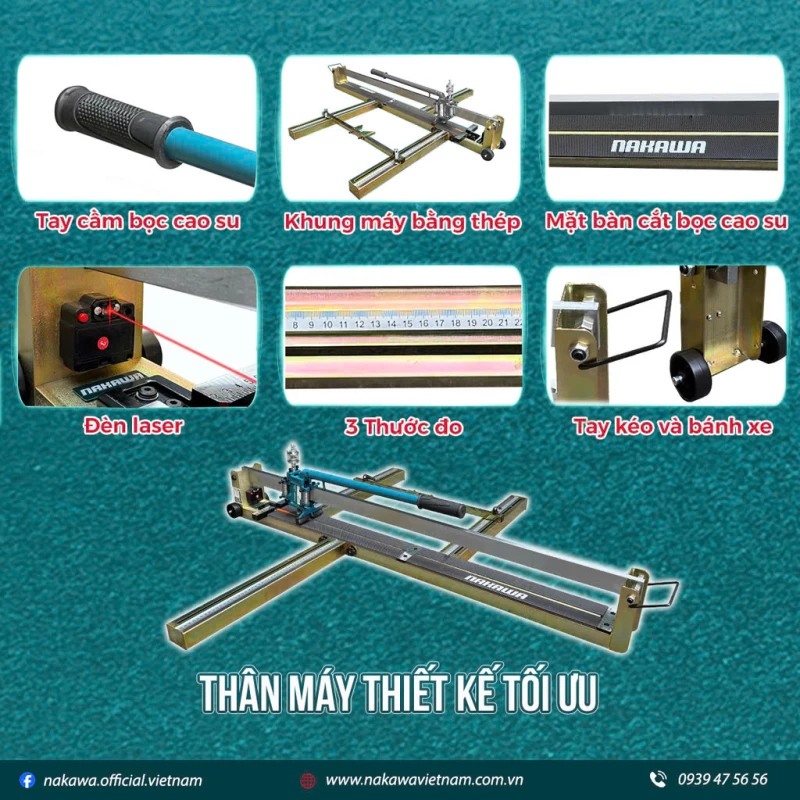 Máy Cắt Gạch Bàn Đẩy Tay Nakawa NK-CGB800 - Hình ảnh 1 NAKAWA