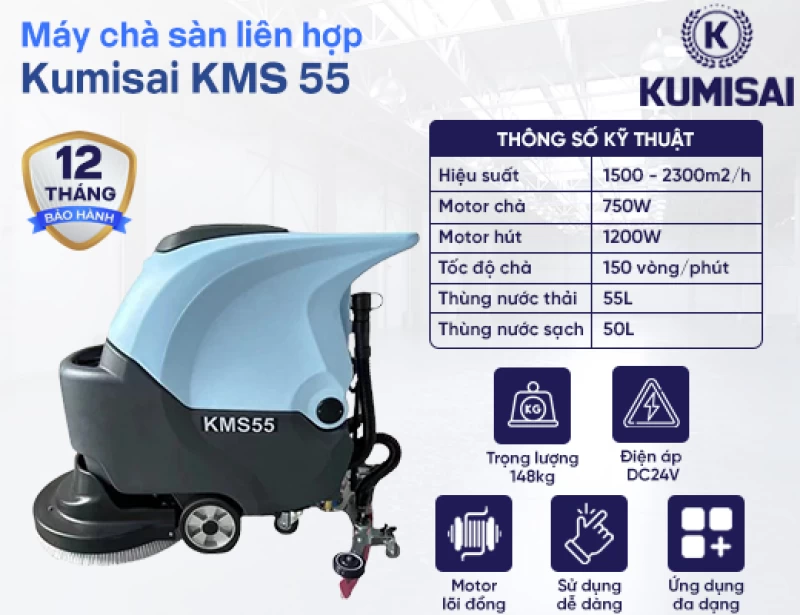 Máy chà sàn liên hợp Kumisai KMS 55 - Hình ảnh 1 KUMISAI