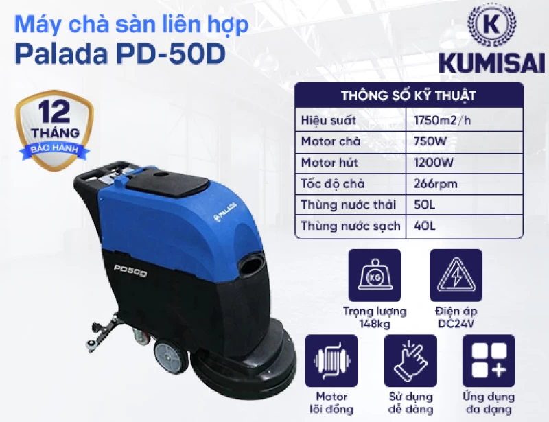 Máy chà sàn liên hợp Palada PD-50D - Hình ảnh 1 PALADA