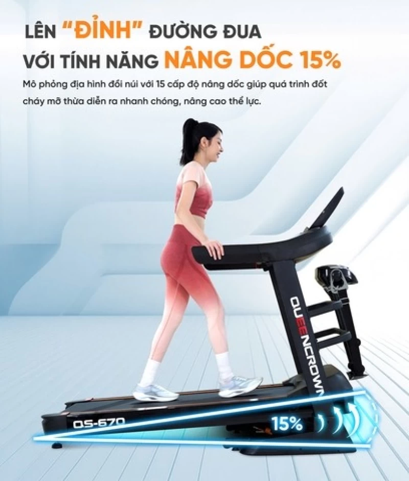 Máy chạy bộ Queen Crown QS670 - Hình ảnh 7 QUEEN CROWN