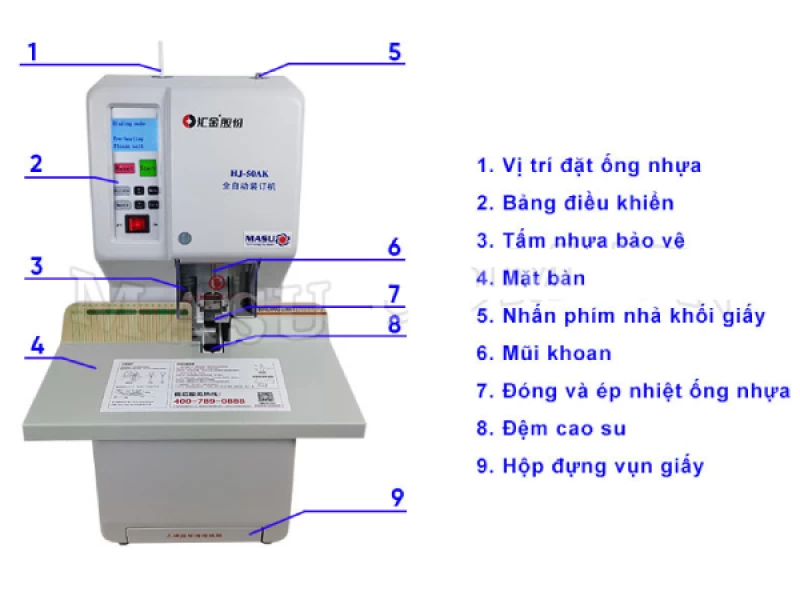 Máy đóng chứng từ ống nhựa Masu HJ-50AK - Hình ảnh 6 MASU