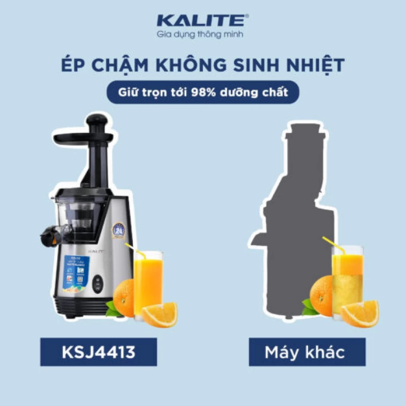 Máy ép chậm KALITE KSJ4413 cao cấp ép kiệt bã không sinh nhiệt - Hình ảnh 4 KALITE