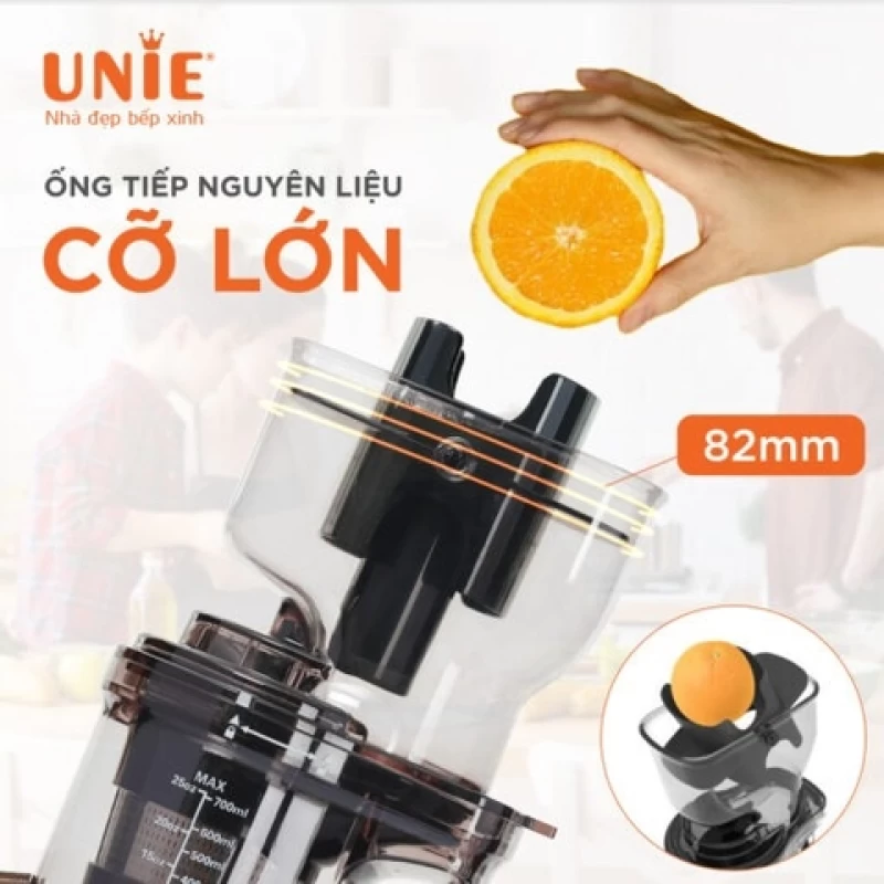 Máy ép chậm UNIE USJAC91S công suất 400W, ống tiếp nguyên liệu 82mm, vận hành êm ái (độ ồn <60dB) - Hình ảnh 2 UNIE