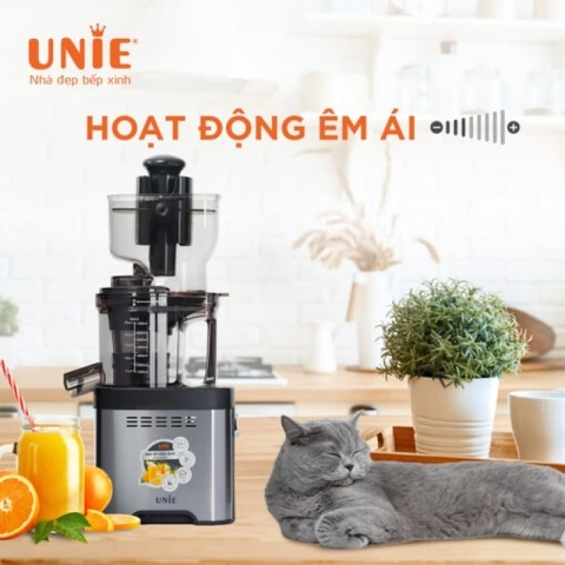 Máy ép chậm UNIE USJAC91S công suất 400W, ống tiếp nguyên liệu 82mm, vận hành êm ái (độ ồn <60dB) - Hình ảnh 1 UNIE