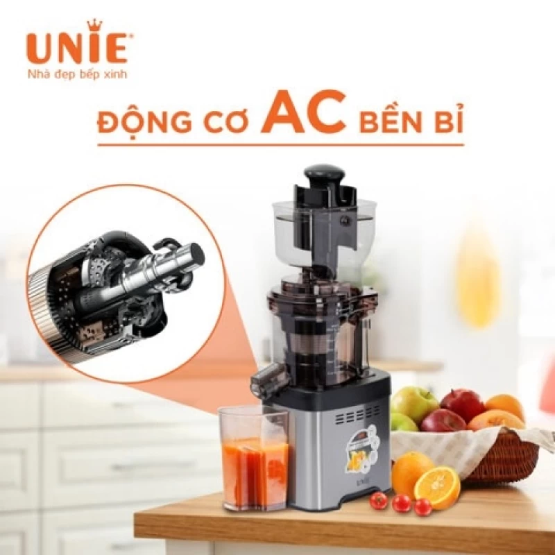 Máy ép chậm UNIE USJAC91S công suất 400W, ống tiếp nguyên liệu 82mm, vận hành êm ái (độ ồn <60dB) - Hình ảnh 4 UNIE