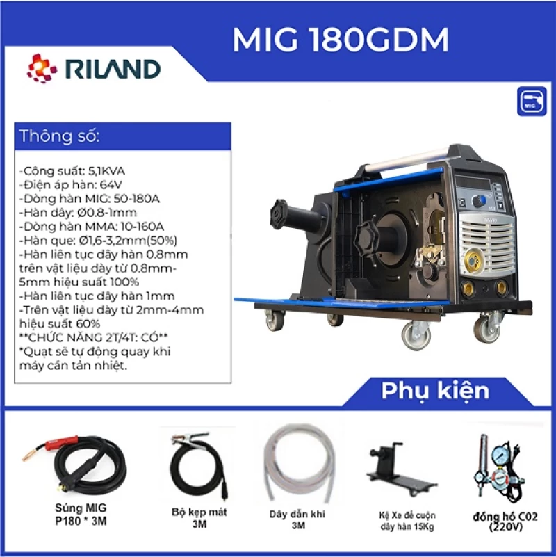 MÁY HÀN RILAND MIG 180GDM - Hình ảnh 4 RILAND