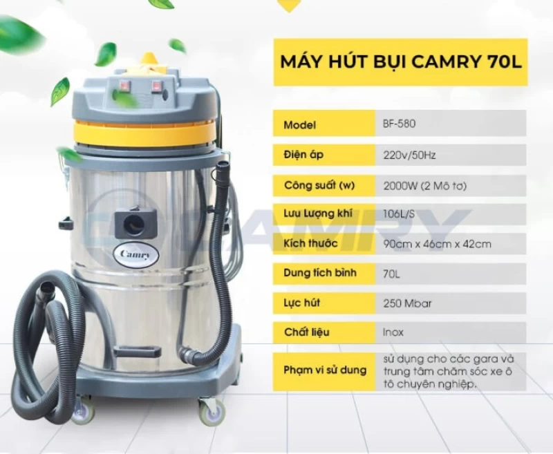 Máy hút bụi Camry 70L 2000W BF-580 - Hình ảnh 7 CAMRY