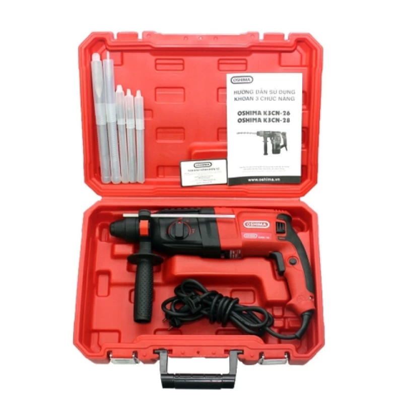 Máy khoan điện OSHIMA K3CN28 900W Đỏ Điện 1 pha (3 chức năng) - Hình ảnh 1 OSHIMA