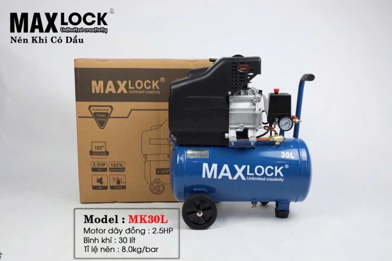 Máy Nén Khí Có Dầu 2.5Hp 30L Maxlock MK30L - Hình ảnh 1 MAXLOCK