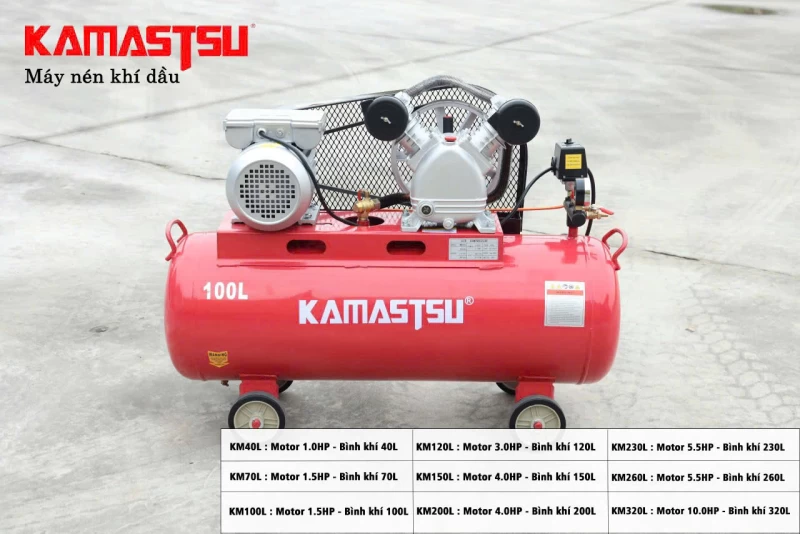 Máy Nén Khí Dây Đai 5.5Hp 230L Kamastsu KM230L - Hình ảnh 3 KAMASTSU