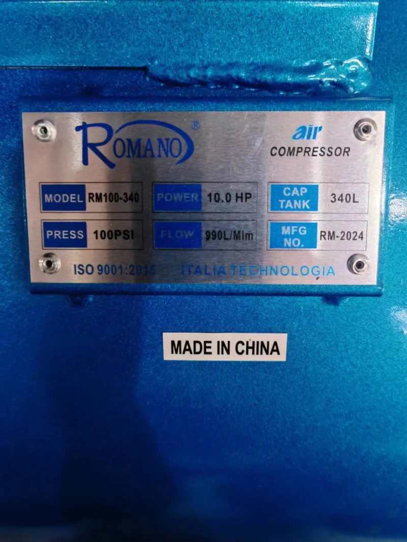 Máy Nén Khí Dây Đai 7.5HP 300L Romano ROMA75-300 - Hình ảnh 2 ROMANO