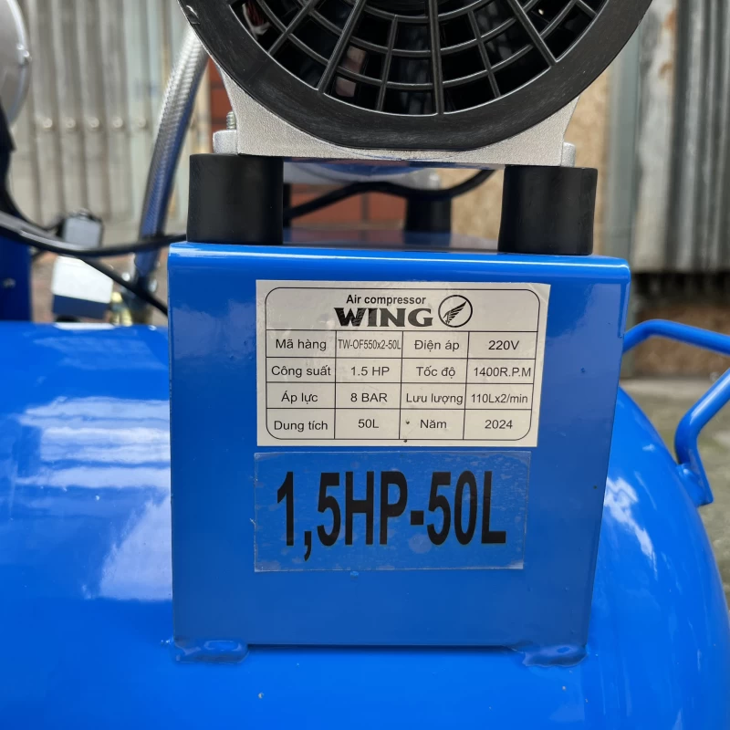Máy Nén Khí Không Dầu Giảm Âm Wing 1.5HP 50L TW-OF550X2-50L - Hình ảnh 3 WING