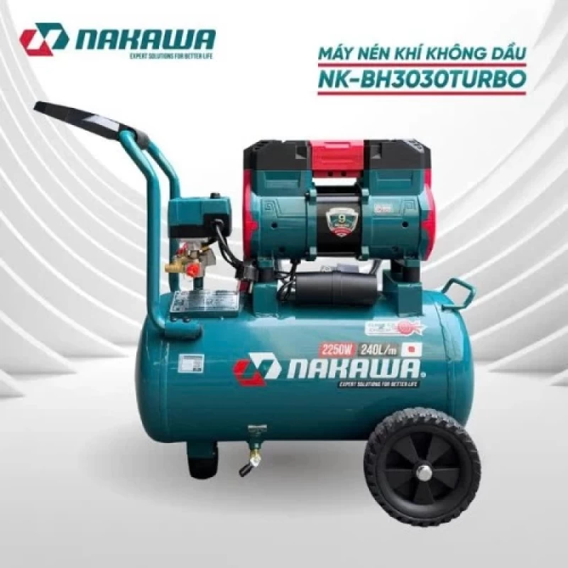 Máy nén khí không dầu, tốc nhanh, siêu êm NK-BH3030TURBO - 30 lít - Hình ảnh 2 NAKAWA