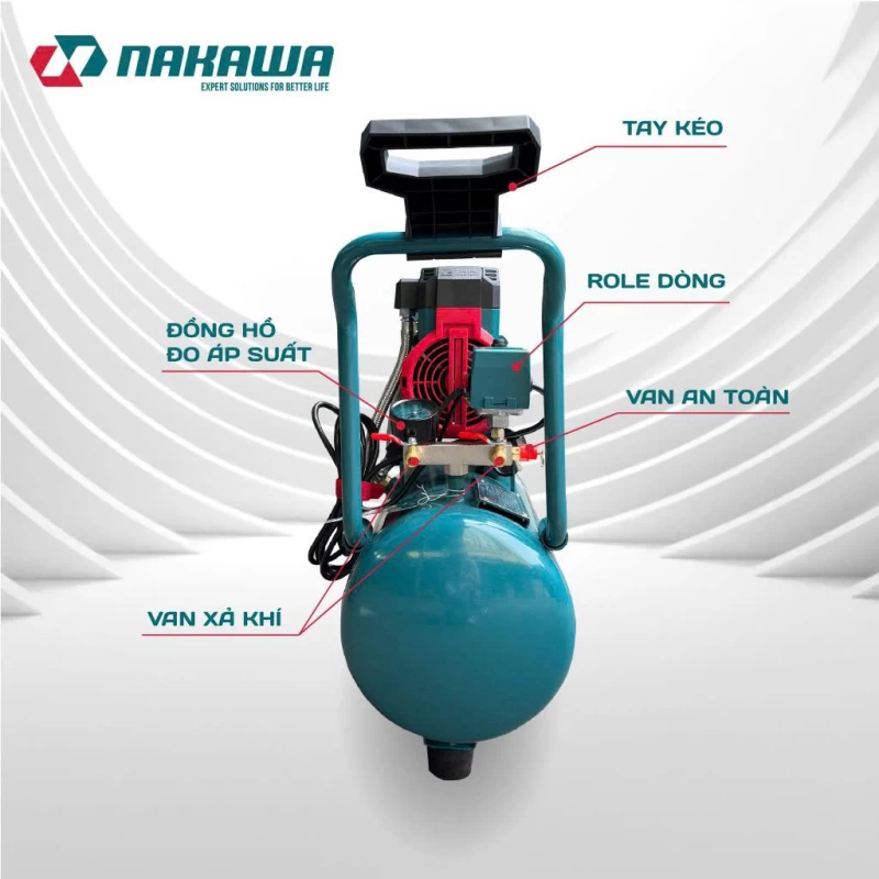 Máy nén khí không dầu, tốc nhanh, siêu êm NK-BH3036TURBO - 36 lít - Hình ảnh 4 NAKAWA