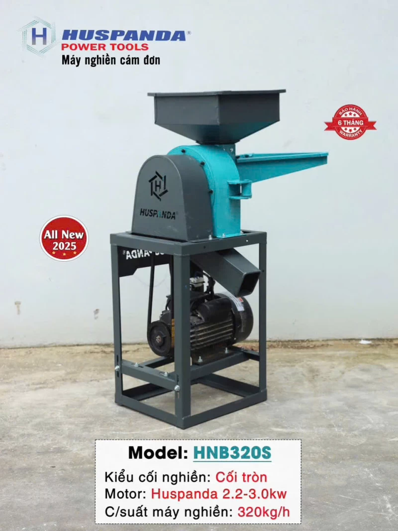 Máy Nghiền Cám Đơn Huspanda HNB320S - Hình ảnh 1 HUSPANDA
