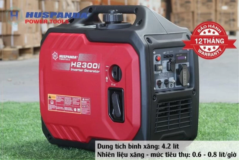 Máy Phát Điện Chạy Xăng Inverter 2Kw Huspanda H2300I Siêu Cách Âm - Hình ảnh 1 HUSPANDA