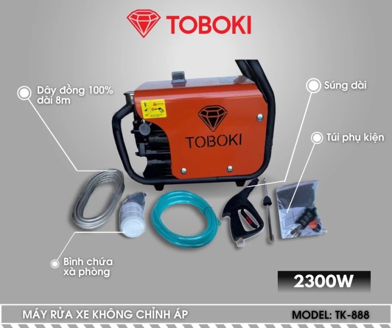 Máy Rửa Xe 2300W Toboki TK-888 - Hình ảnh 1 TOBOKI