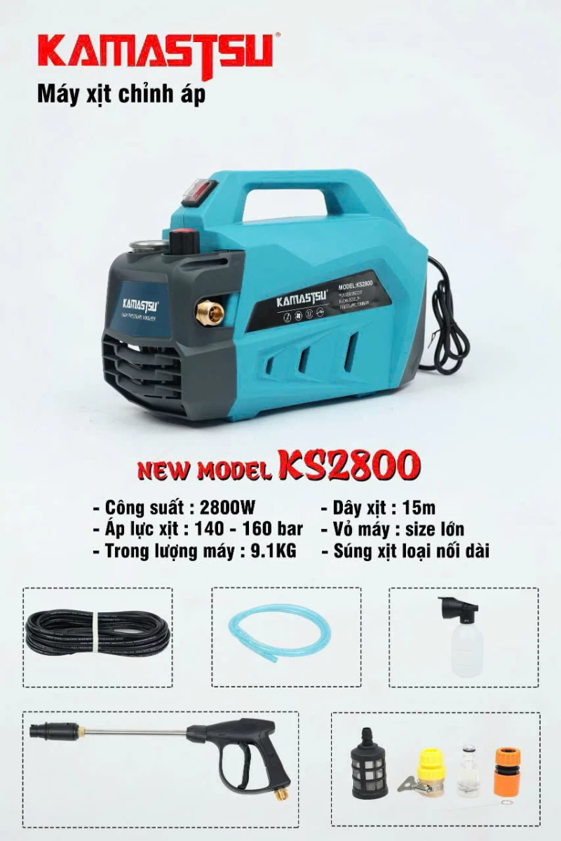 Máy Rửa Xe 2800W Kamastsu KS2800 - Hình ảnh 1 KAMASTSU