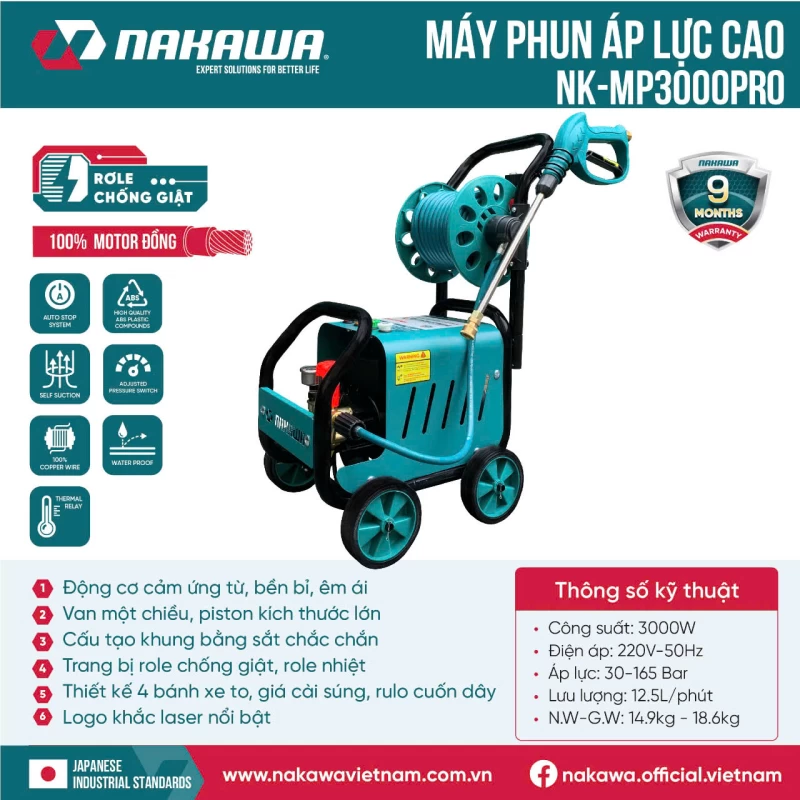 Máy Rửa Xe 3000W Nakawa NK-MP3000PRO - Hình ảnh 1 NAKAWA