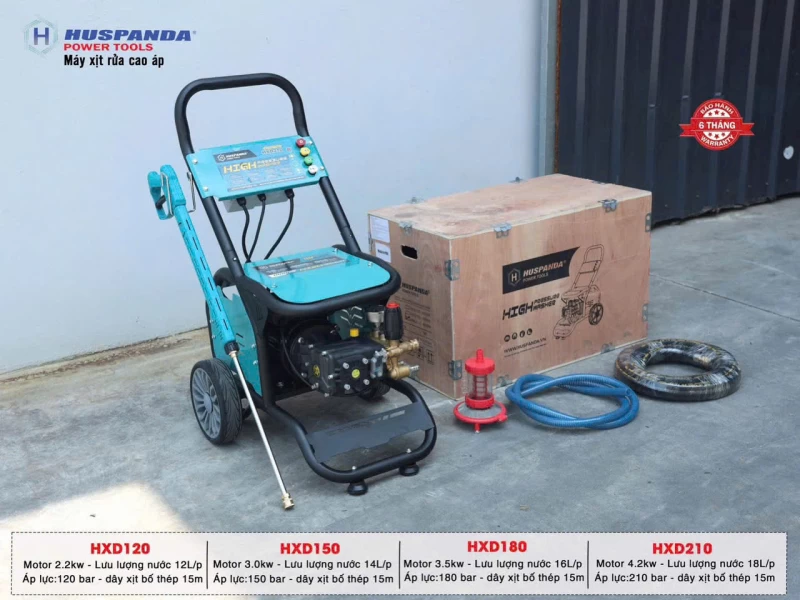Máy Rửa Xe Cao Áp Huspanda HXD150 (3.0KW - 220V) - Hình ảnh 4 HUSPANDA