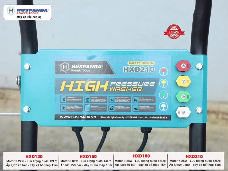 Máy Rửa Xe Cao Áp Huspanda HXD180 (3.5KW - 220V) - Hình ảnh 5 HUSPANDA