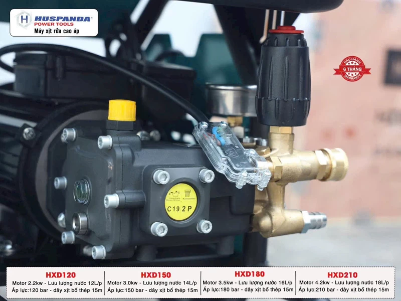 Máy Rửa Xe Cao Áp Huspanda HXD210 (4.2KW - 220V) - Hình ảnh 7 HUSPANDA
