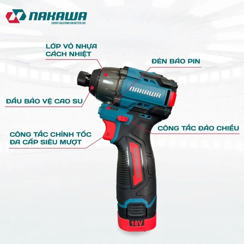 Máy siết vít pin NAKAWA NK-VD16/140PLUS - Hình ảnh 1 NAKAWA