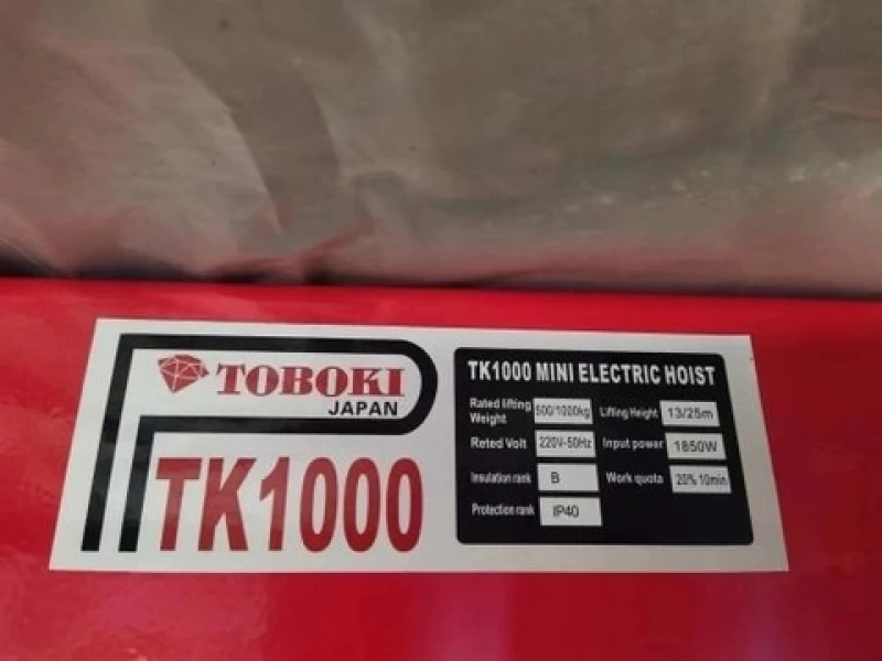 Máy tời TOBOKI TK1000/25 1850W 500/1000KG 13/25m - Hình ảnh 1 TOBOKI