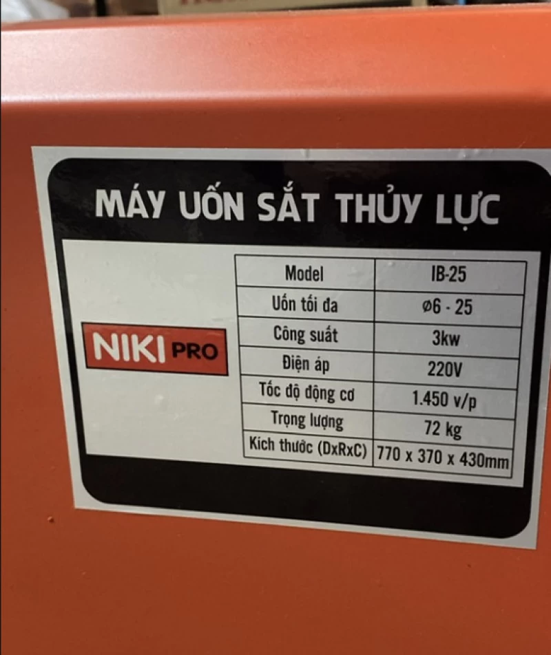 Máy Uốn Sắt Thép Thủy Lực Niki F25 - Hình ảnh 1 NIKI