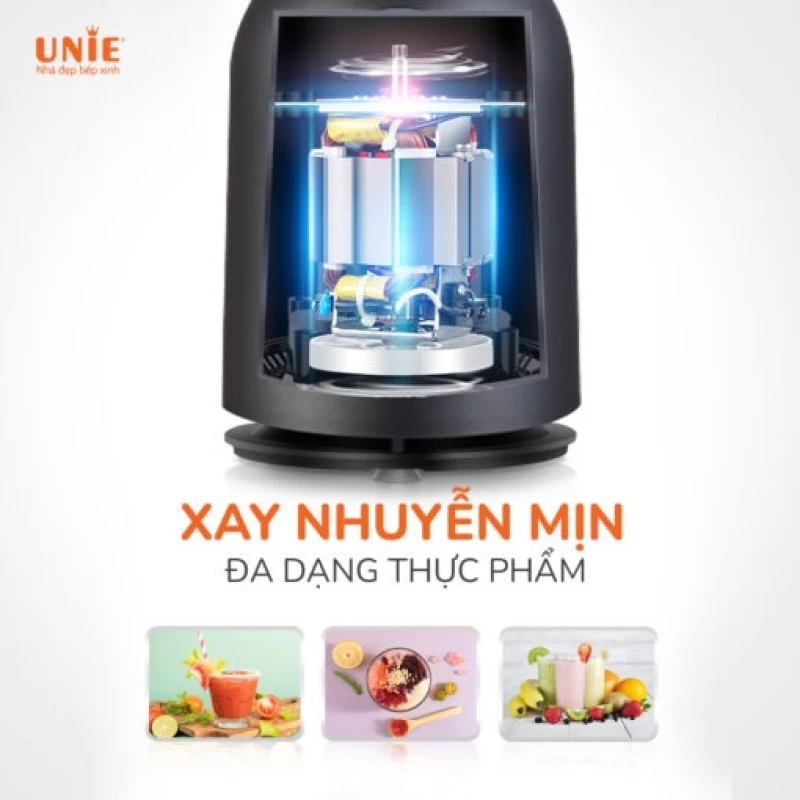 Máy xay sinh tố UNIE UMB05 cối xay dạng bình nước nhỏ gọn, lưỡi dao 4 cánh bằng inox - Hình ảnh 3 UNIE