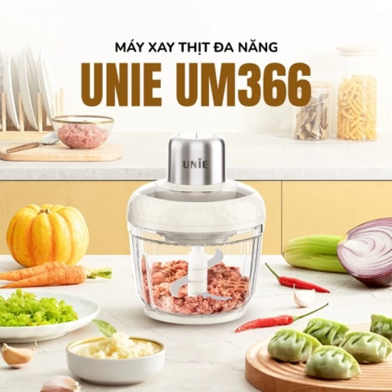 Máy xay thịt UNIE UM366 dung tích 2,5L, 2 cối xay thủy tinh, đánh ruốc, bóc tỏi tiện lợi - Hình ảnh 7 UNIE