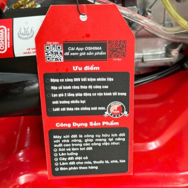 Máy xới đất OSHIMA XDX-18 4.0HP Đỏ - Hình ảnh 16 OSHIMA