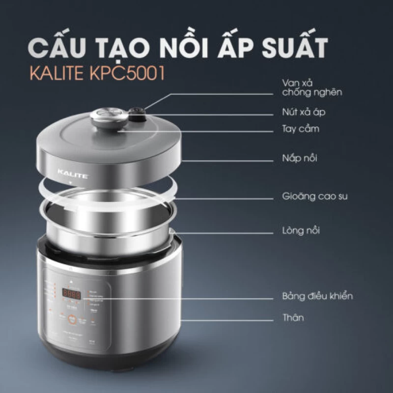 Nồi áp suất đa năng KALITE KPC5001 dung tích 5L - Hình ảnh 15 KALITE