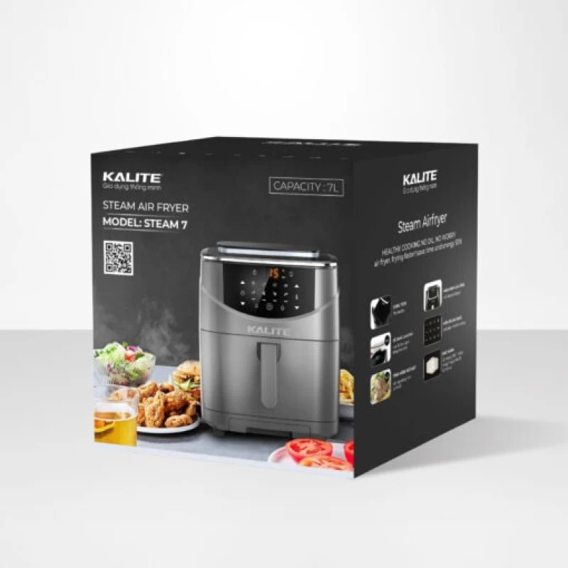Nồi chiên hơi nước KALITE STEAM 7 chiên hấp 2 trong 1, 7 lít - Hình ảnh 10 KALITE