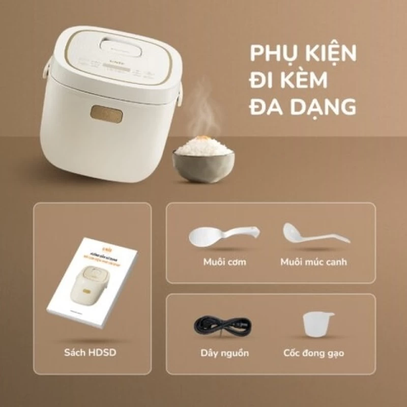 Nồi cơm điện lòng gốm cao cấp UNIE URC818P, Có chế độ cơm cháy độc đáo - Hình ảnh 2 UNIE