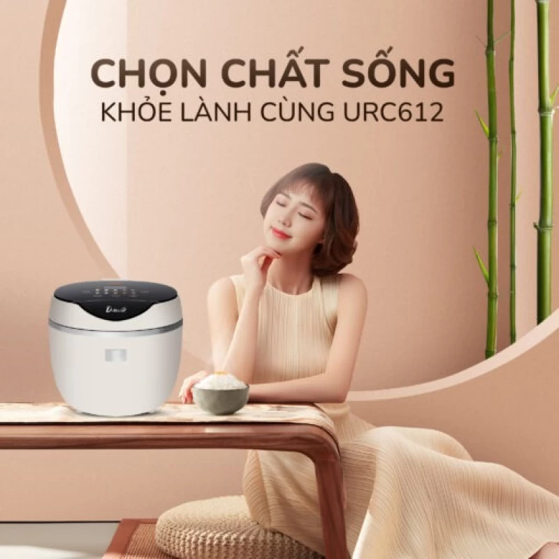 Nồi cơm điện tử UNIE URC612 , nấu cơm giảm đường, lòng nồi inox, dung tích 1,2L - Hình ảnh 18 UNIE