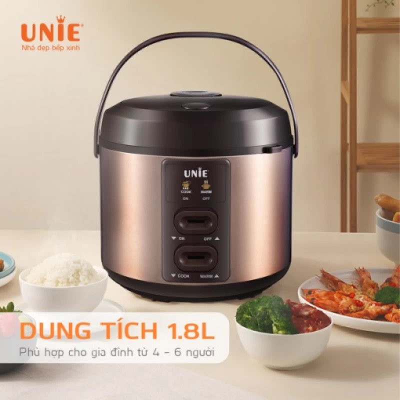 Nồi cơm điện UNIE UE-626 dung tích 1.8L, công suất 700W, lòng nồi chống dính 5 lớp - Hình ảnh 2 UNIE