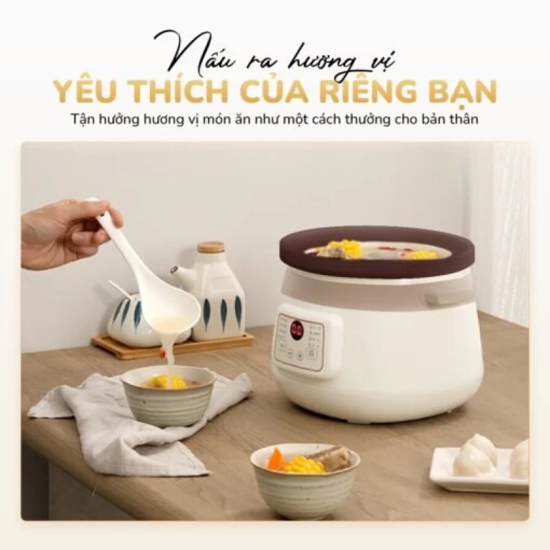 Nồi kho hầm đa năng UNIE USC308 dung tích 3L, lòng nồi gốm tử sa, 8 chức năng kho hầm - Hình ảnh 6 UNIE