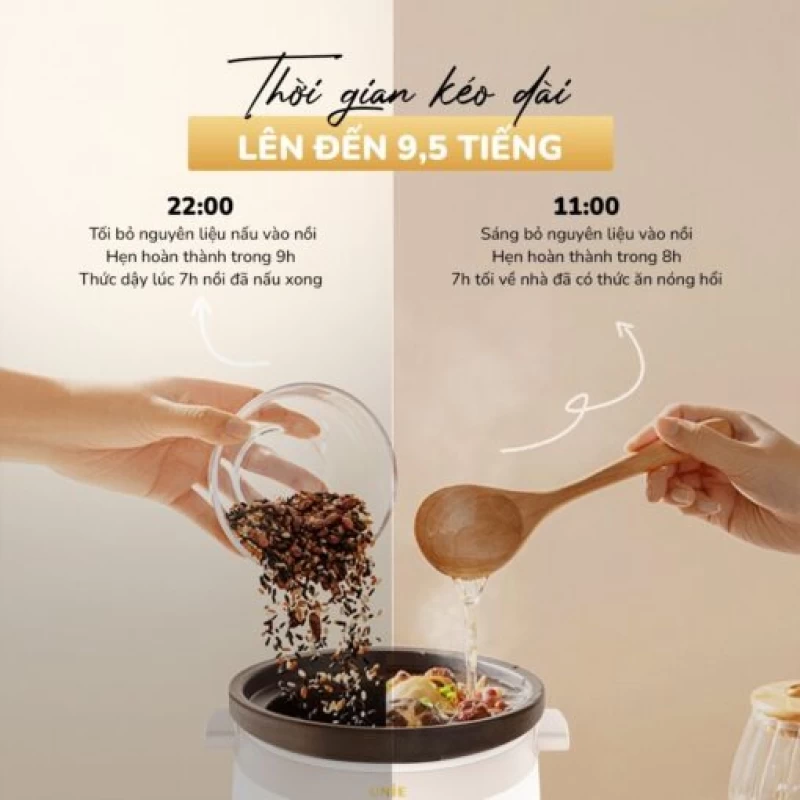 Nồi kho hầm đa năng UNIE USC308 dung tích 3L, lòng nồi gốm tử sa, 8 chức năng kho hầm - Hình ảnh 4 UNIE