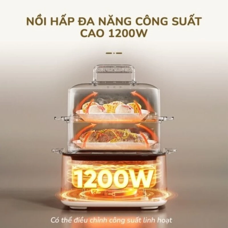 Nồi lẩu hấp đa năng UNIE UE668 dung tích 10L, lòng nồi chống dính Ceramic, 8 chức năng nấu tự động - Hình ảnh 4 UNIE