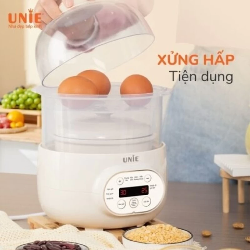 Nồi nấu chậm UNIE USC102W hẹn giờ 12 tiếng, 4 chế độ nấu tiện lợi, thố bằng gốm Ceramic cao cấp - Hình ảnh 5 UNIE