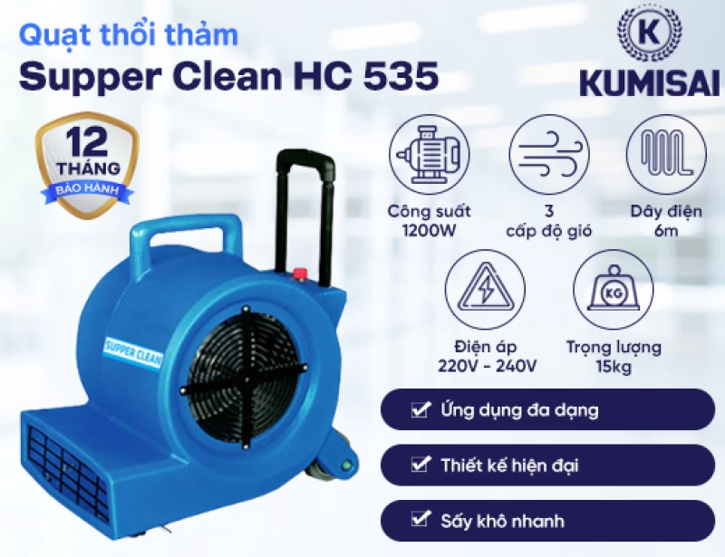 Quạt thổi thảm Supper Clean HC 535 - Hình ảnh 1 SUPPER CLEAN