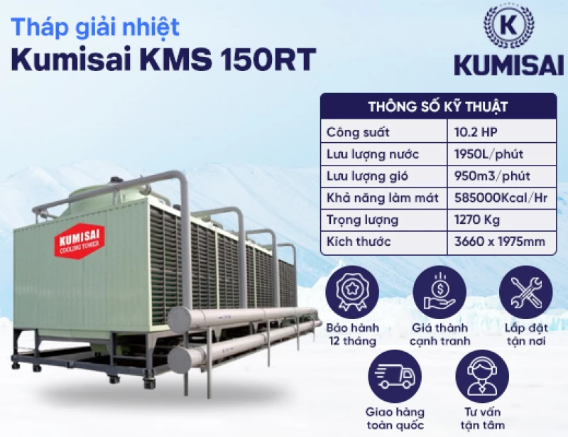 Tháp giải nhiệt vuông Kumisai KMS 150RT - Hình ảnh 1 KUMISAI