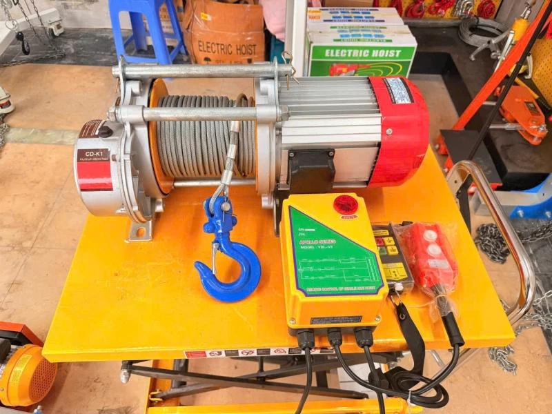 Tời nâng vỏ nhôm CD-K1(220V) 750-1500kg-60m - Hình ảnh 4 CD-K1
