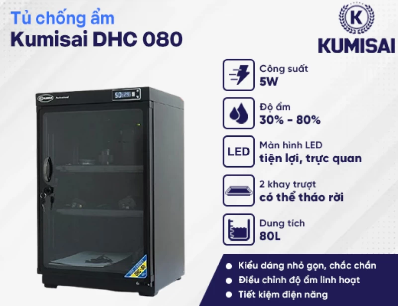Tủ chống ẩm Kumisai DHC 080 - Hình ảnh 1 KUMISAI