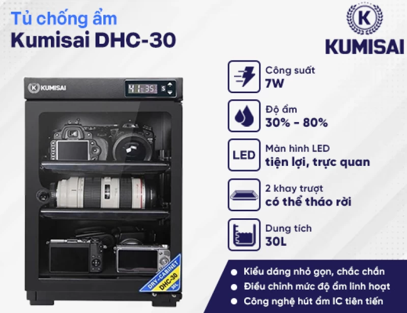 Tủ chống ẩm Kumisai DHC-30 - Hình ảnh 1 KUMISAI